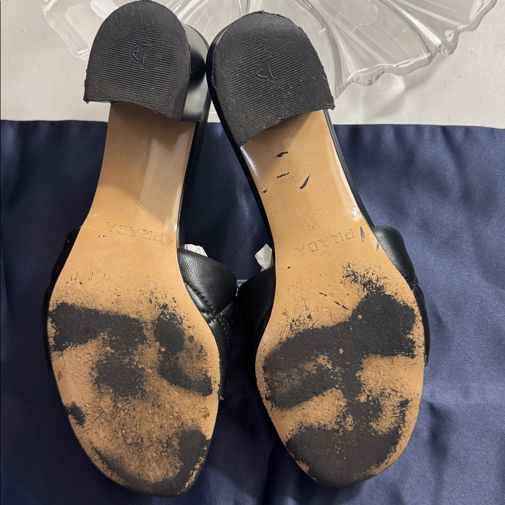 Prada Black Quilted Mules - Picture 4 of 4
